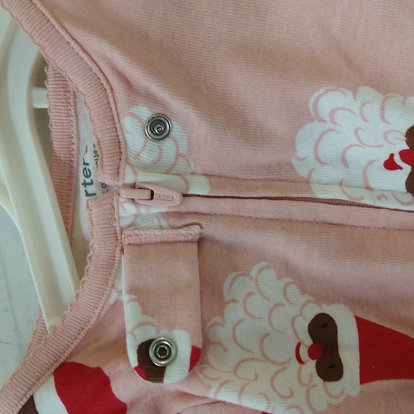 NEW! Toddler Christmas Snowflake Reindeer / Santa Footed Pajama Set - Carter's - Picture 3 of 14